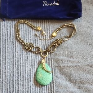 Silver and Turquoise Pendant Necklace